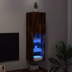 vidaXL TV Cabinets with LED Lights TV Stand TV Units Entertainment Centre - smoked oak, 30.5 x 30 x 102 cm/ 1 pcs - Additional view 4