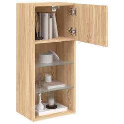 vidaXL TV Cabinets with LED Lights TV Stand TV Units Entertainment Centre - sonoma oak, 40.5 x 30 x 90 cm/ 1 pcs - Additional view 5