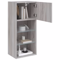 vidaXL TV Cabinets with LED Lights TV Stand TV Units Entertainment Centre - grey sonoma, 40.5 x 30 x 90 cm/ 1 pcs - Additional view 5