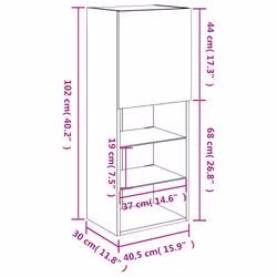 vidaXL TV Cabinets with LED Lights TV Stand TV Units Entertainment Centre - white, 40.5 x 30 x 102 cm/ 1 pcs - Additional view 3