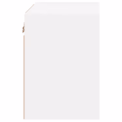 vidaXL Bedside Cabinet with LED Lights Wall-mounted Nightstand Bed Table White - Additional view 7