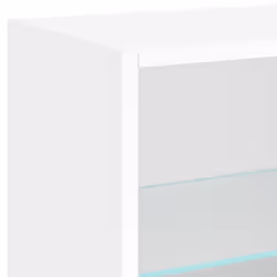 vidaXL Bedside Cabinet with LED Lights Wall-mounted Nightstand Bed Table White - Additional view 9
