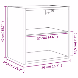 vidaXL Bedside Cabinets with LED Lights Wall-mounted Side Table 2 pcs White