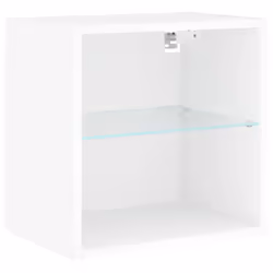 vidaXL Bedside Cabinets with LED Lights Wall-mounted Side Table 2 pcs White - Additional view 7