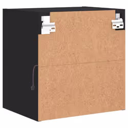 vidaXL Bedside Cabinet with LED Lights Wall-mounted Nightstand Bed Table Black - Additional view 8