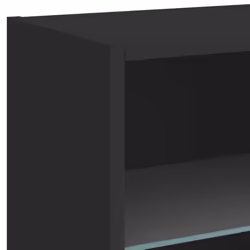 vidaXL Bedside Cabinet with LED Lights Wall-mounted Nightstand Bed Table Black - Additional view 9