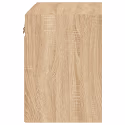 vidaXL Bedside Cabinet with LED Lights Wall-mounted Nightstand Sonoma Oak - Additional view 7
