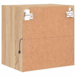 vidaXL Bedside Cabinet with LED Lights Wall-mounted Nightstand Sonoma Oak - Additional view 8