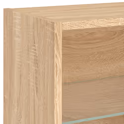 vidaXL Bedside Cabinet with LED Lights Wall-mounted Nightstand Sonoma Oak - Additional view 9