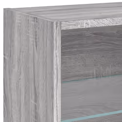 vidaXL Bedside Cabinet with LED Lights Wall-mounted Nightstand Grey Sonoma - Additional view 9