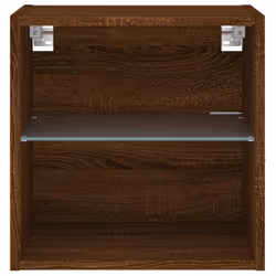 vidaXL Bedside Cabinets with LED Lights Wall-mounted Cabinet 2 pcs Brown Oak - Additional view 8