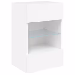 vidaXL TV Wall Cabinets with LED Lights TV Wall Unit Storage Floating TV Unit - white, 40 x 30 x 60.5 cm/ 1 pcs - Additional view 2