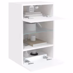 vidaXL TV Wall Cabinets with LED Lights TV Wall Unit Storage Floating TV Unit - white, 40 x 30 x 60.5 cm/ 1 pcs - Additional view 6