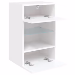 vidaXL TV Wall Cabinets with LED Lights TV Wall Unit Storage Floating TV Unit - white, 40 x 30 x 60.5 cm/ 1 pcs - Additional view 7