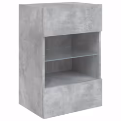 vidaXL TV Wall Cabinets with LED Lights TV Wall Unit Storage Floating TV Unit - concrete grey, 40 x 30 x 60.5 cm/ 1 pcs - Additional view 2