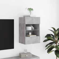 vidaXL TV Wall Cabinets with LED Lights TV Wall Unit Storage Floating TV Unit - concrete grey, 40 x 30 x 60.5 cm/ 1 pcs - Additional view 4