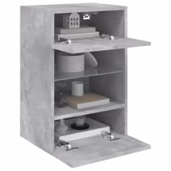 vidaXL TV Wall Cabinets with LED Lights TV Wall Unit Storage Floating TV Unit - concrete grey, 40 x 30 x 60.5 cm/ 1 pcs - Additional view 6