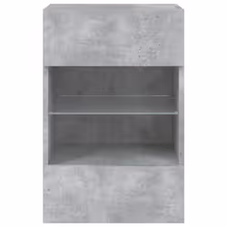 vidaXL TV Wall Cabinets with LED Lights TV Wall Unit Storage Floating TV Unit - concrete grey, 40 x 30 x 60.5 cm/ 1 pcs - Additional view 8