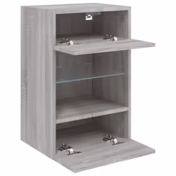 vidaXL TV Wall Cabinets with LED Lights TV Wall Unit Storage Floating TV Unit - grey sonoma, 40 x 30 x 60.5 cm/ 1 pcs - Additional view 7