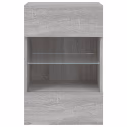 vidaXL TV Wall Cabinets with LED Lights TV Wall Unit Storage Floating TV Unit - grey sonoma, 40 x 30 x 60.5 cm/ 1 pcs - Additional view 8