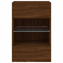 vidaXL TV Wall Cabinets with LED Lights TV Wall Unit Storage Floating TV Unit - brown oak, 40 x 30 x 60.5 cm/ 1 pcs - Additional view 8