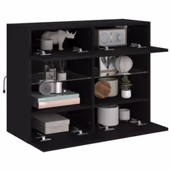 vidaXL TV Wall Cabinets with LED Lights TV Wall Unit Storage Floating TV Unit - black, 78.5 x 30 x 60.5 cm/ 1 pcs - Additional view 5