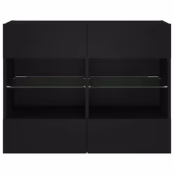 vidaXL TV Wall Cabinets with LED Lights TV Wall Unit Storage Floating TV Unit - black, 78.5 x 30 x 60.5 cm/ 1 pcs - Additional view 6