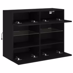vidaXL TV Wall Cabinets with LED Lights TV Wall Unit Storage Floating TV Unit - black, 78.5 x 30 x 60.5 cm/ 1 pcs - Additional view 7