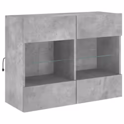vidaXL TV Wall Cabinets with LED Lights TV Wall Unit Storage Floating TV Unit - concrete grey, 78.5 x 30 x 60.5 cm/ 1 pcs - Additional view 2