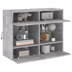 vidaXL TV Wall Cabinets with LED Lights TV Wall Unit Storage Floating TV Unit - concrete grey, 78.5 x 30 x 60.5 cm/ 1 pcs - Additional view 5