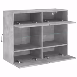 vidaXL TV Wall Cabinets with LED Lights TV Wall Unit Storage Floating TV Unit - concrete grey, 78.5 x 30 x 60.5 cm/ 1 pcs - Additional view 7