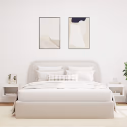 vidaXL Bedside Cabinets with LED Lights Wall-mounted Nightstand 2 pcs White