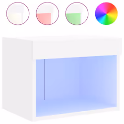 vidaXL Bedside Cabinets with LED Lights Wall-mounted Nightstand 2 pcs White - Additional view 6