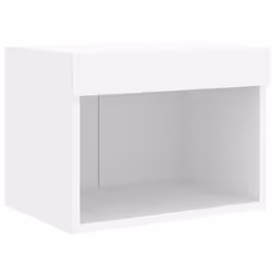 vidaXL Bedside Cabinets with LED Lights Wall-mounted Nightstand 2 pcs White - Additional view 7