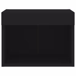 vidaXL Bedside Cabinet with LED Lights Wall-mounted Nightstand Bed Table Black - Additional view 6