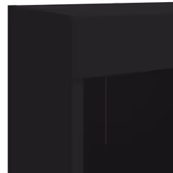 vidaXL Bedside Cabinet with LED Lights Wall-mounted Nightstand Bed Table Black - Additional view 9