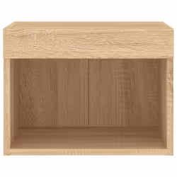 vidaXL Bedside Cabinets with LED Lights Wall-mounted Cabinet 2 pcs Sonoma Oak - Additional view 8