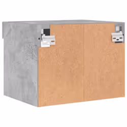 vidaXL Bedside Cabinet with LED Lights Wall-mounted Nightstand Concrete Grey - Additional view 8