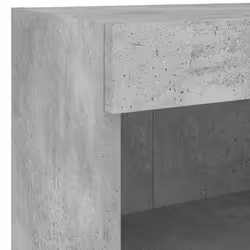 vidaXL Bedside Cabinet with LED Lights Wall-mounted Nightstand Concrete Grey - Additional view 9