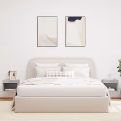 vidaXL Bedside Cabinets & LED Lights Wall-mounted Cabinet 2 pcs Concrete Grey