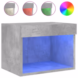 vidaXL Bedside Cabinets & LED Lights Wall-mounted Cabinet 2 pcs Concrete Grey - Additional view 6