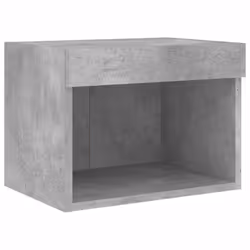 vidaXL Bedside Cabinets & LED Lights Wall-mounted Cabinet 2 pcs Concrete Grey - Additional view 7