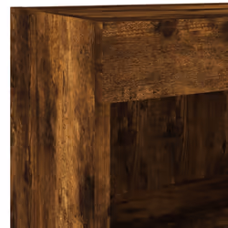 vidaXL Bedside Cabinet with LED Lights Wall-mounted Nightstand Smoked Oak - Additional view 9