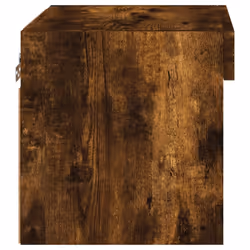 vidaXL Bedside Cabinets with LED Lights Wall-mounted Cabinet 2 pcs Smoked Oak - Additional view 9