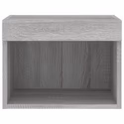 vidaXL Bedside Cabinet with LED Lights Wall-mounted Nightstand Grey Sonoma - Additional view 6