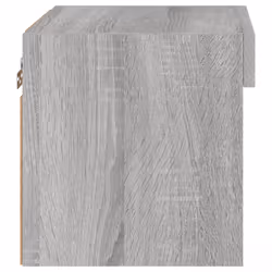 vidaXL Bedside Cabinet with LED Lights Wall-mounted Nightstand Grey Sonoma - Additional view 7