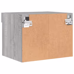 vidaXL Bedside Cabinets with LED Lights Wall-mounted Cabinet 2 pcs Grey Sonoma - Additional view 10