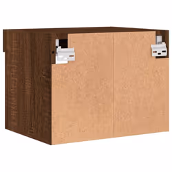 vidaXL Bedside Cabinets with LED Lights Wall-mounted Cabinet 2 pcs Brown Oak - Additional view 10