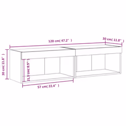 vidaXL TV Cabinets with LED Lights TV Stand Cabinet TV Unit 2 pcs Sonoma Oak