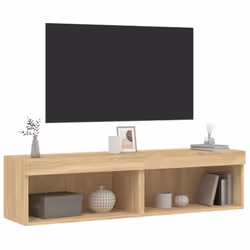 vidaXL TV Cabinets with LED Lights TV Stand Cabinet TV Unit 2 pcs Sonoma Oak - Additional view 5